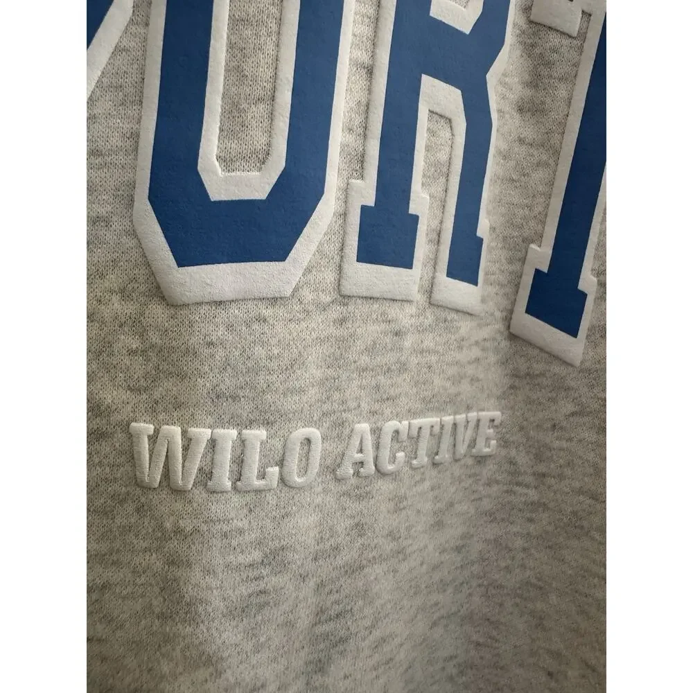 WILO Active Australia SPORTY Hoodie Small Sweatshirt Athleisure Gray Blue #NE